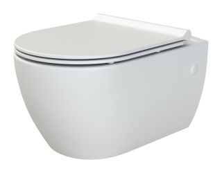 Подвесной унитаз Boheme Bianca 963-SET-2-MW безободковый с функцией биде белый матовый